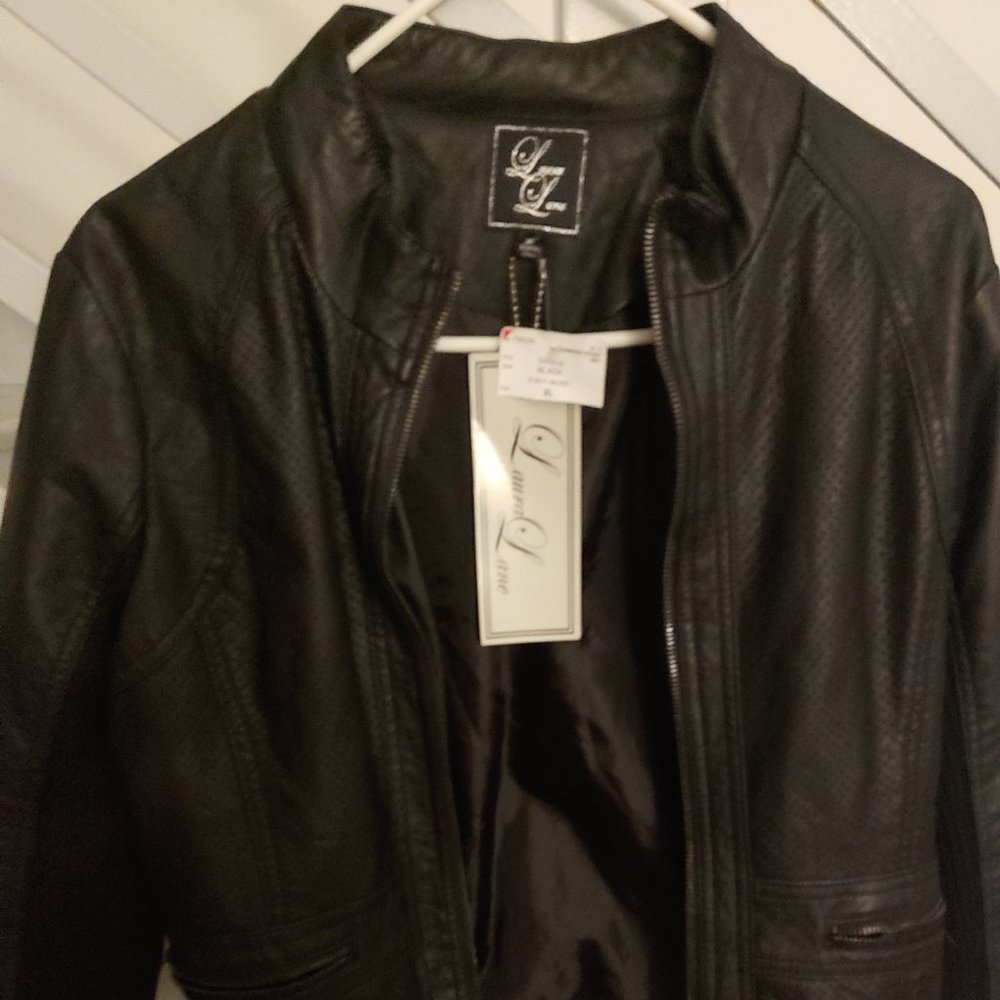 NWT Black Moto Jacket Sweater Details SZ XL